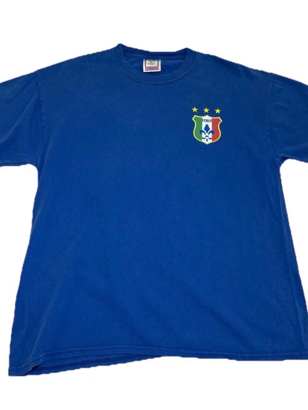 Italy 2006 FIFA World Cup Germany Blue Soccer Football Fan T-Shirt Adult Size L